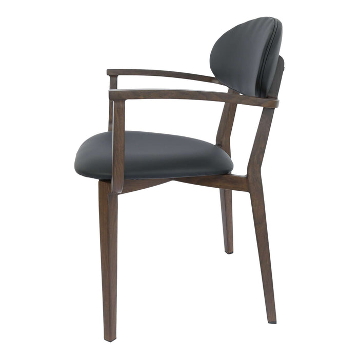 Durafurn Atlanta Armchair - Narrow Backrest - Wenge Frame/Black Vinyl Seat & Backrest
