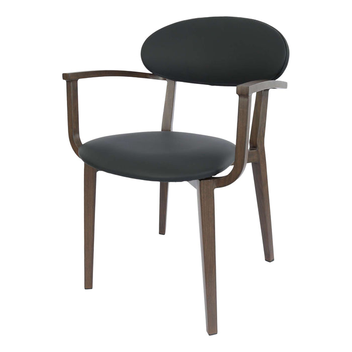 Durafurn Atlanta Armchair - Narrow Backrest - Wenge Frame/Black Vinyl Seat & Backrest