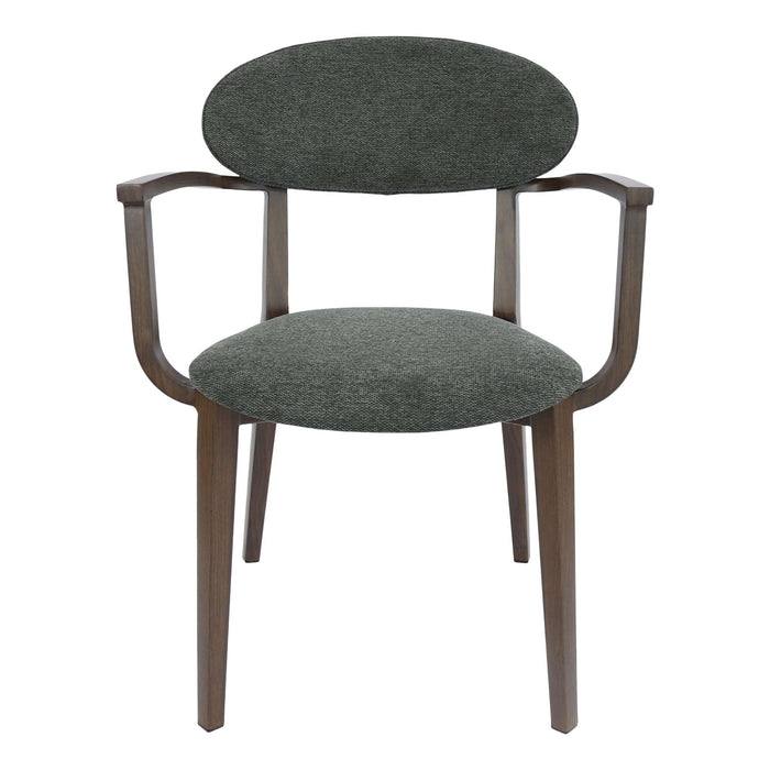 Durafurn Atlanta Armchair - Narrow Backrest - Wenge Frame/Dark Grey Fabric Seat & Backrest