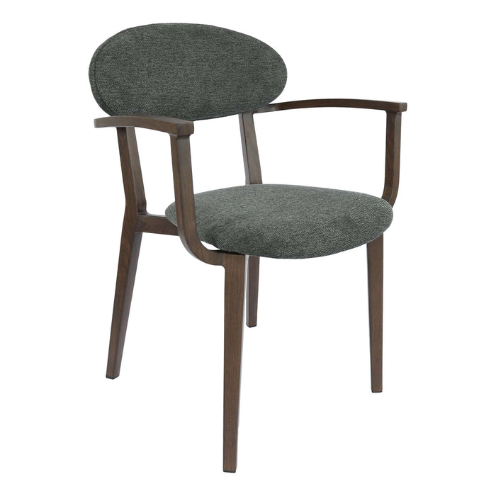 Durafurn Atlanta Armchair - Narrow Backrest - Wenge Frame/Dark Grey Fabric Seat & Backrest