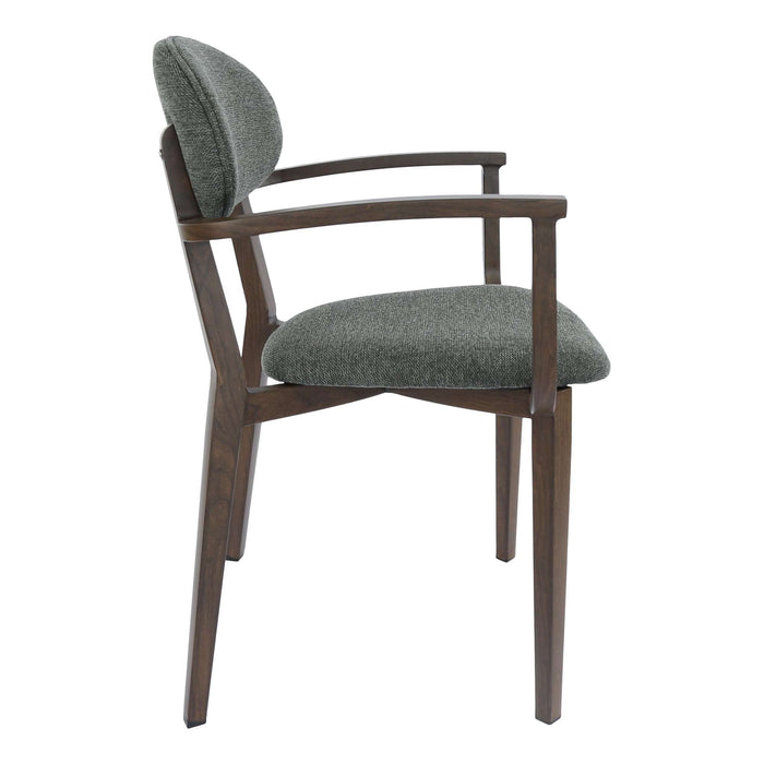 Durafurn Atlanta Armchair - Narrow Backrest - Wenge Frame/Dark Grey Fabric Seat & Backrest