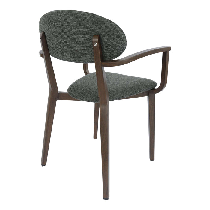 Durafurn Atlanta Armchair - Narrow Backrest - Wenge Frame/Dark Grey Fabric Seat & Backrest