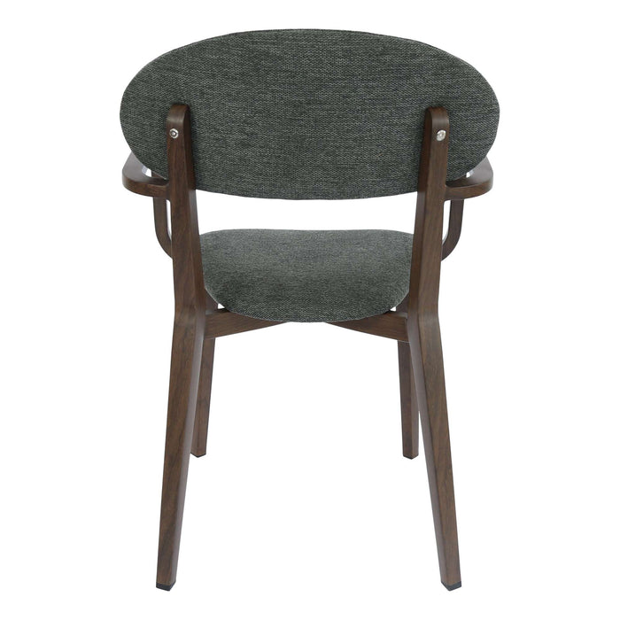 Durafurn Atlanta Armchair - Narrow Backrest - Wenge Frame/Dark Grey Fabric Seat & Backrest