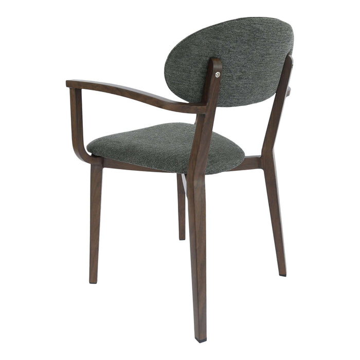 Durafurn Atlanta Armchair - Narrow Backrest - Wenge Frame/Dark Grey Fabric Seat & Backrest