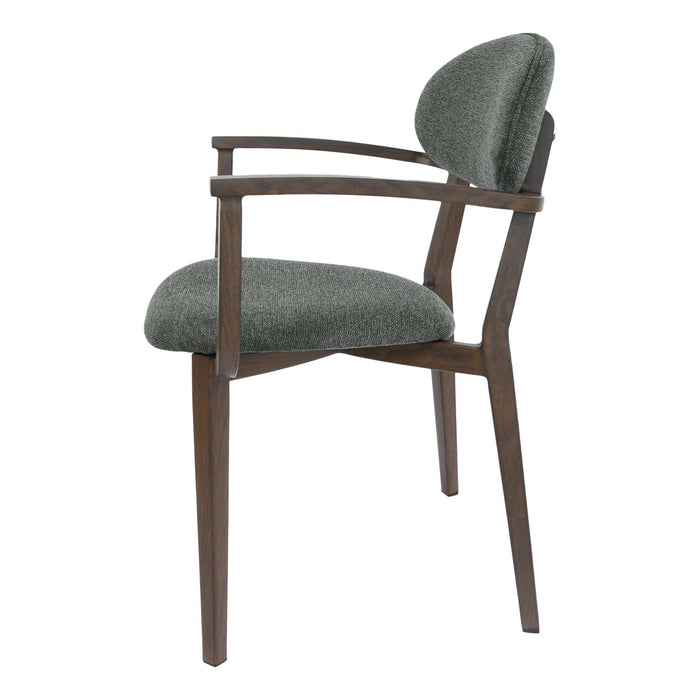 Durafurn Atlanta Armchair - Narrow Backrest - Wenge Frame/Dark Grey Fabric Seat & Backrest