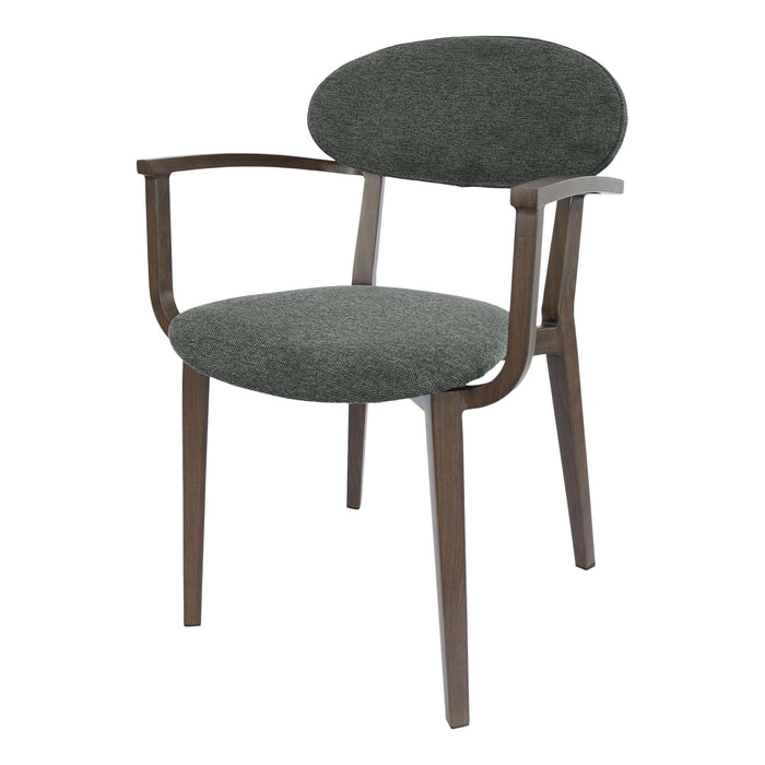 Durafurn Atlanta Armchair - Narrow Backrest - Wenge Frame/Dark Grey Fabric Seat & Backrest