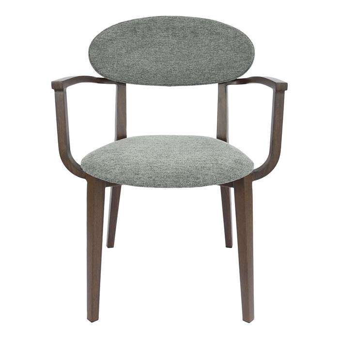 Durafurn Atlanta Armchair - Narrow Backrest - Wenge Frame/ Grey Fabric Seat & Backrest