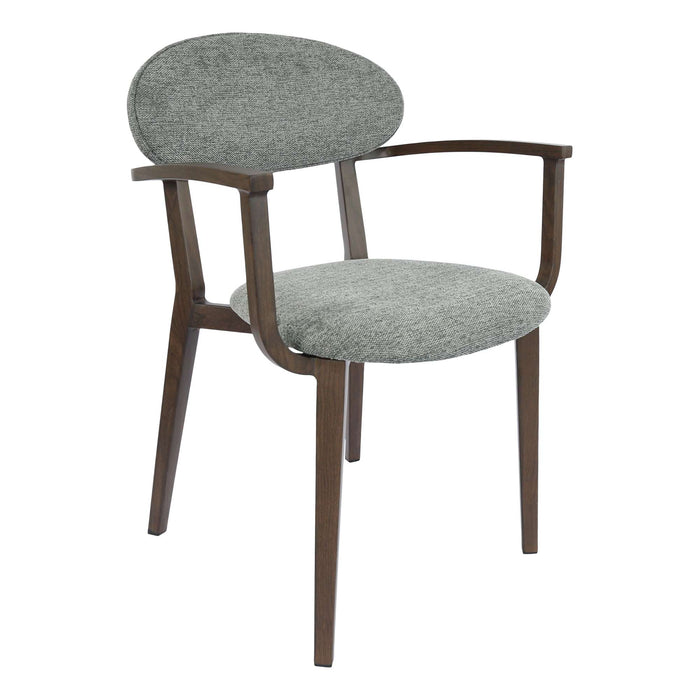 Durafurn Atlanta Armchair - Narrow Backrest - Wenge Frame/ Grey Fabric Seat & Backrest
