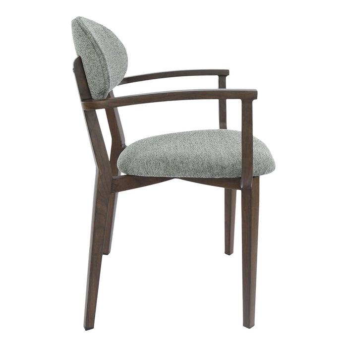 Durafurn Atlanta Armchair - Narrow Backrest - Wenge Frame/ Grey Fabric Seat & Backrest