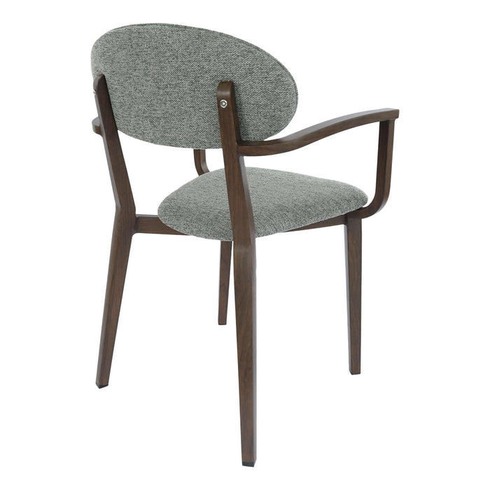 Durafurn Atlanta Armchair - Narrow Backrest - Wenge Frame/ Grey Fabric Seat & Backrest