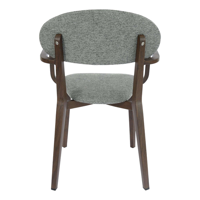 Durafurn Atlanta Armchair - Narrow Backrest - Wenge Frame/ Grey Fabric Seat & Backrest