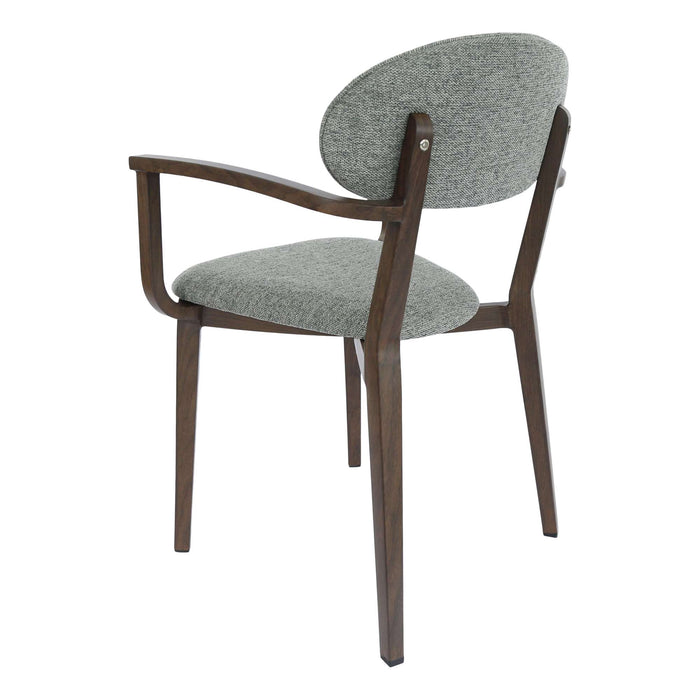 Durafurn Atlanta Armchair - Narrow Backrest - Wenge Frame/ Grey Fabric Seat & Backrest