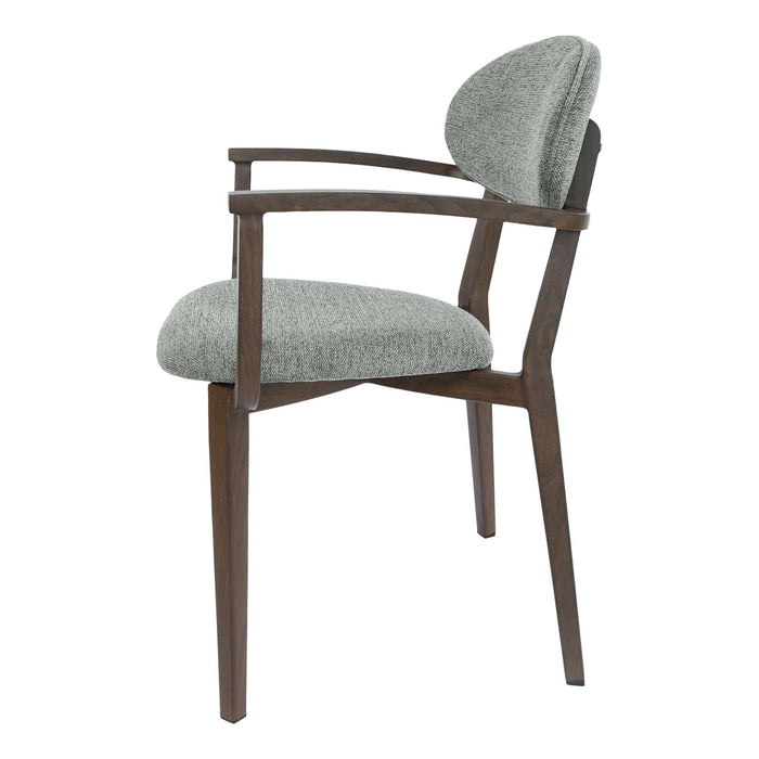 Durafurn Atlanta Armchair - Narrow Backrest - Wenge Frame/ Grey Fabric Seat & Backrest