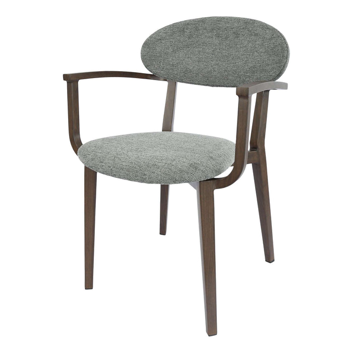 Durafurn Atlanta Armchair - Narrow Backrest - Wenge Frame/ Grey Fabric Seat & Backrest