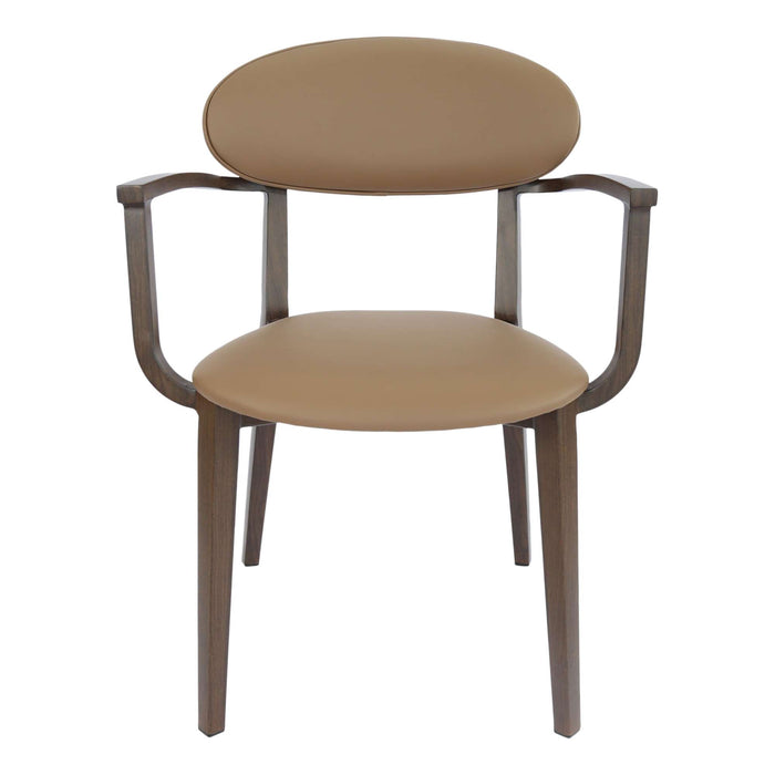 Durafurn Atlanta Armchair - Narrow Backrest - Wenge Frame/Taupe Vinyl Seat & Backrest