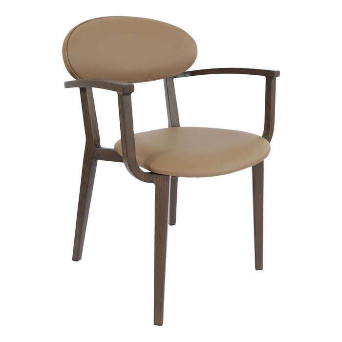 Durafurn Atlanta Armchair - Narrow Backrest - Wenge Frame/Taupe Vinyl Seat & Backrest
