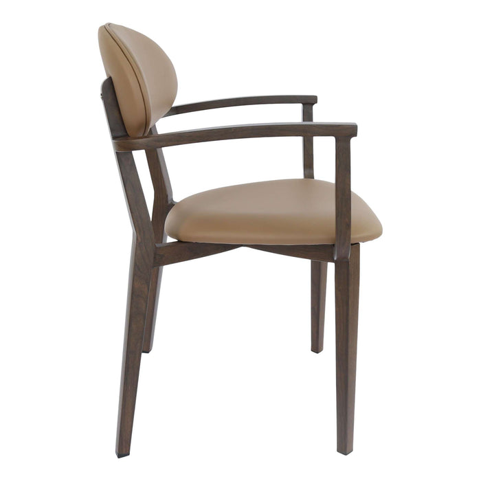 Durafurn Atlanta Armchair - Narrow Backrest - Wenge Frame/Taupe Vinyl Seat & Backrest