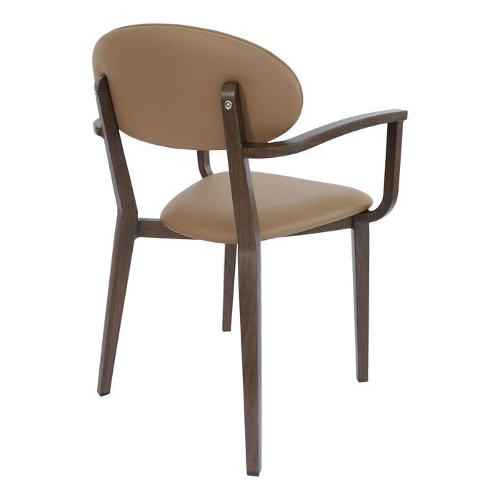 Durafurn Atlanta Armchair - Narrow Backrest - Wenge Frame/Taupe Vinyl Seat & Backrest