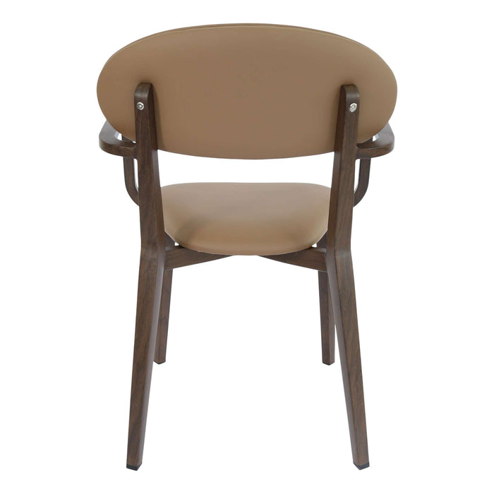 Durafurn Atlanta Armchair - Narrow Backrest - Wenge Frame/Taupe Vinyl Seat & Backrest