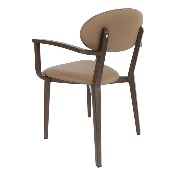 Durafurn Atlanta Armchair - Narrow Backrest - Wenge Frame/Taupe Vinyl Seat & Backrest