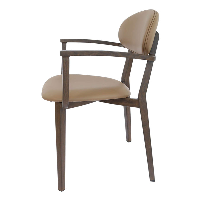 Durafurn Atlanta Armchair - Narrow Backrest - Wenge Frame/Taupe Vinyl Seat & Backrest