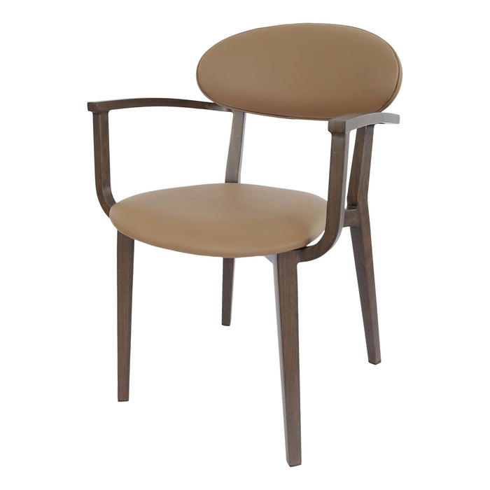 Durafurn Atlanta Armchair - Narrow Backrest - Wenge Frame/Taupe Vinyl Seat & Backrest