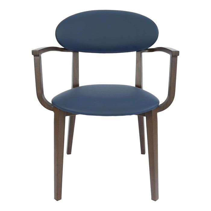Durafurn Atlanta Armchair - Narrow Backrest - Wenge Frame/Navy Vinyl Seat & Backrest