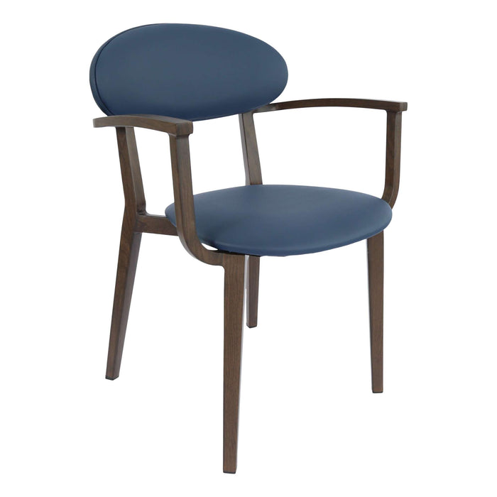 Durafurn Atlanta Armchair - Narrow Backrest - Wenge Frame/Navy Vinyl Seat & Backrest