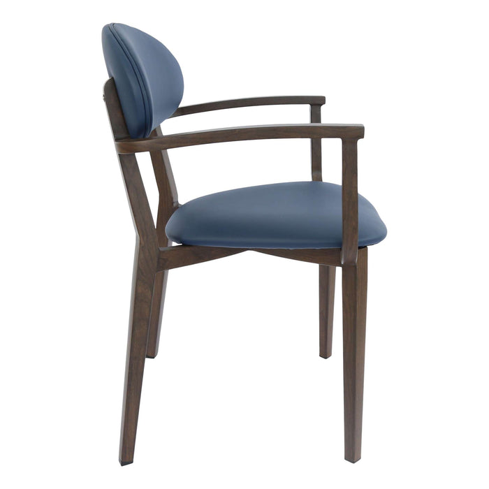 Durafurn Atlanta Armchair - Narrow Backrest - Wenge Frame/Navy Vinyl Seat & Backrest