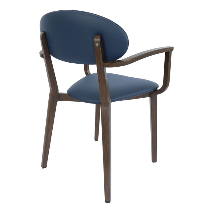 Durafurn Atlanta Armchair - Narrow Backrest - Wenge Frame/Navy Vinyl Seat & Backrest