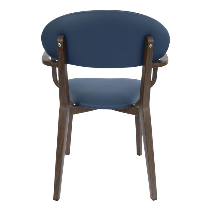 Durafurn Atlanta Armchair - Narrow Backrest - Wenge Frame/Navy Vinyl Seat & Backrest