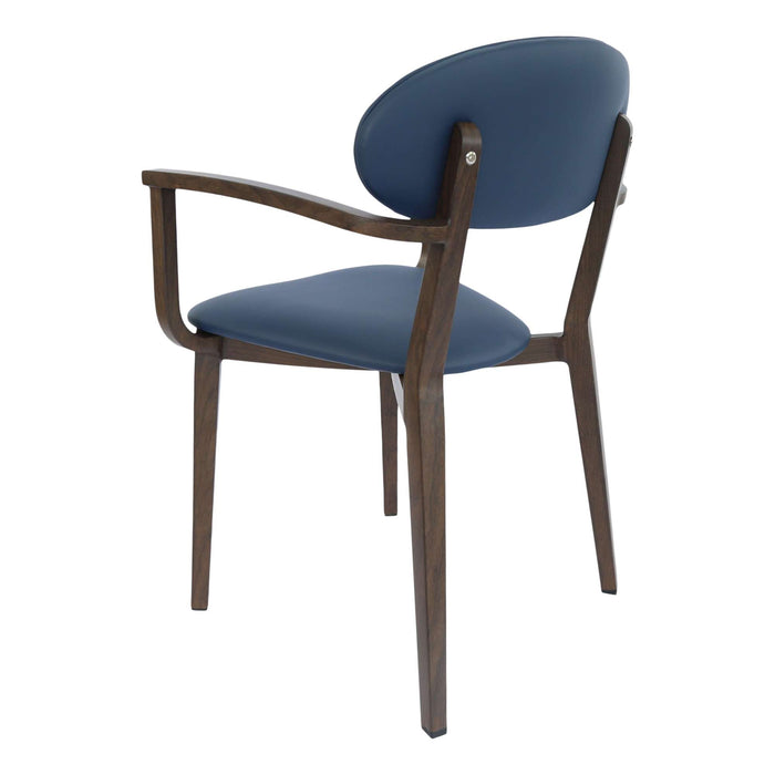 Durafurn Atlanta Armchair - Narrow Backrest - Wenge Frame/Navy Vinyl Seat & Backrest