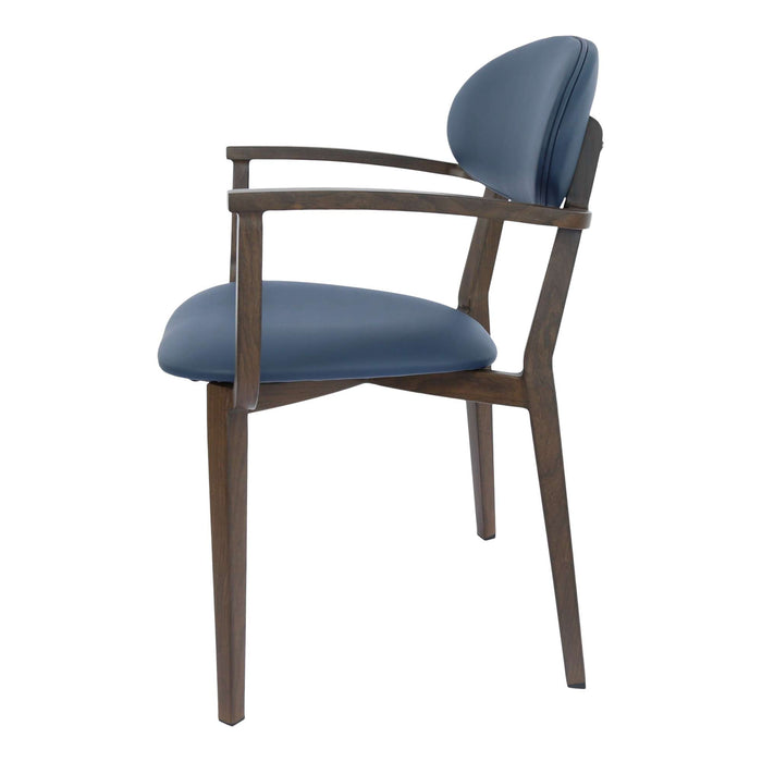 Durafurn Atlanta Armchair - Narrow Backrest - Wenge Frame/Navy Vinyl Seat & Backrest