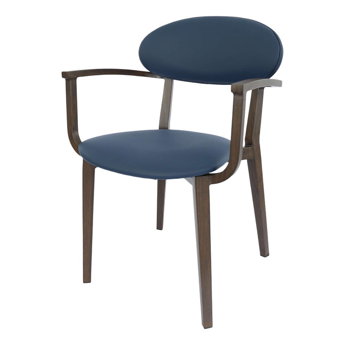 Durafurn Atlanta Armchair - Narrow Backrest - Wenge Frame/Navy Vinyl Seat & Backrest