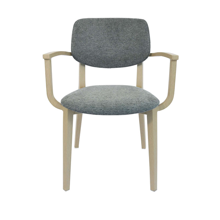 Durafurn Atlanta Armchair - large Backrest - Oak Frame/ Grey Fabric Seat & Backrest