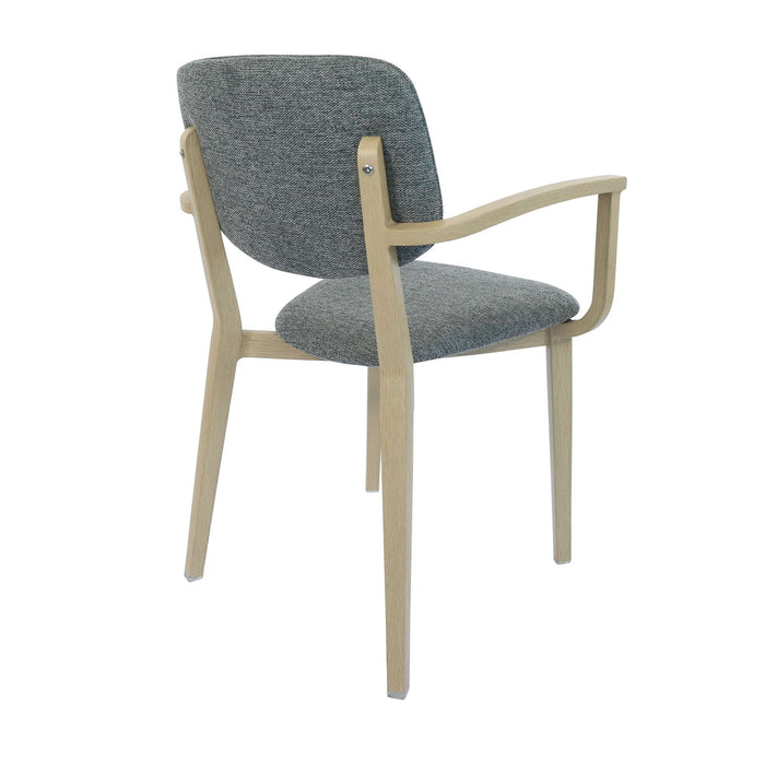 Durafurn Atlanta Armchair - large Backrest - Oak Frame/ Grey Fabric Seat & Backrest