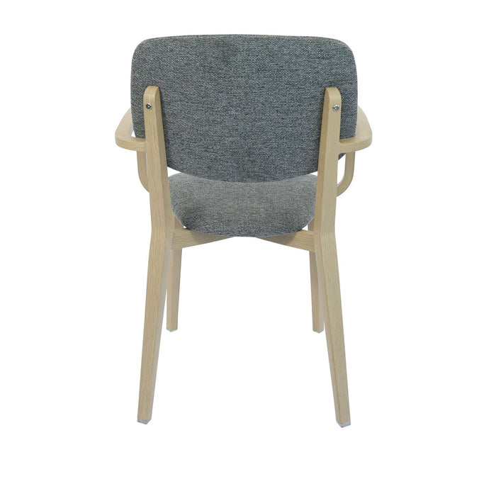 Durafurn Atlanta Armchair - large Backrest - Oak Frame/ Grey Fabric Seat & Backrest