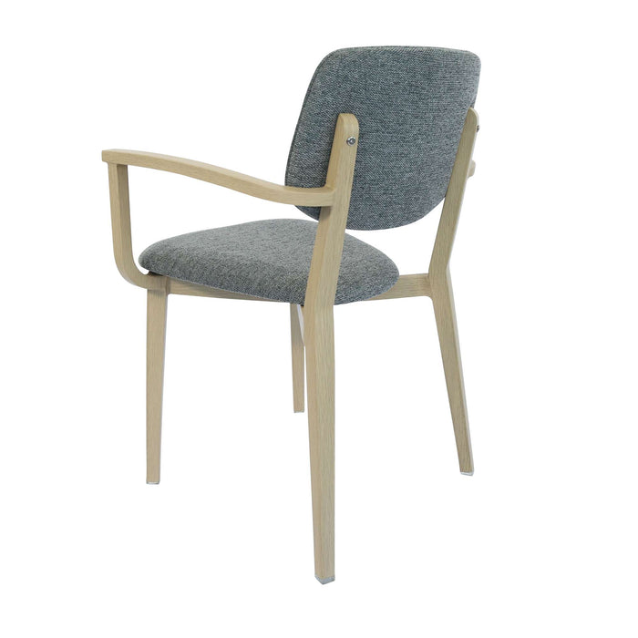 Durafurn Atlanta Armchair - large Backrest - Oak Frame/ Grey Fabric Seat & Backrest