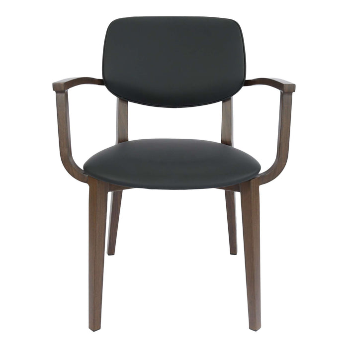Durafurn Atlanta Armchair - large Backrest - Wenge Frame/Black Vinyl Seat & Backrest
