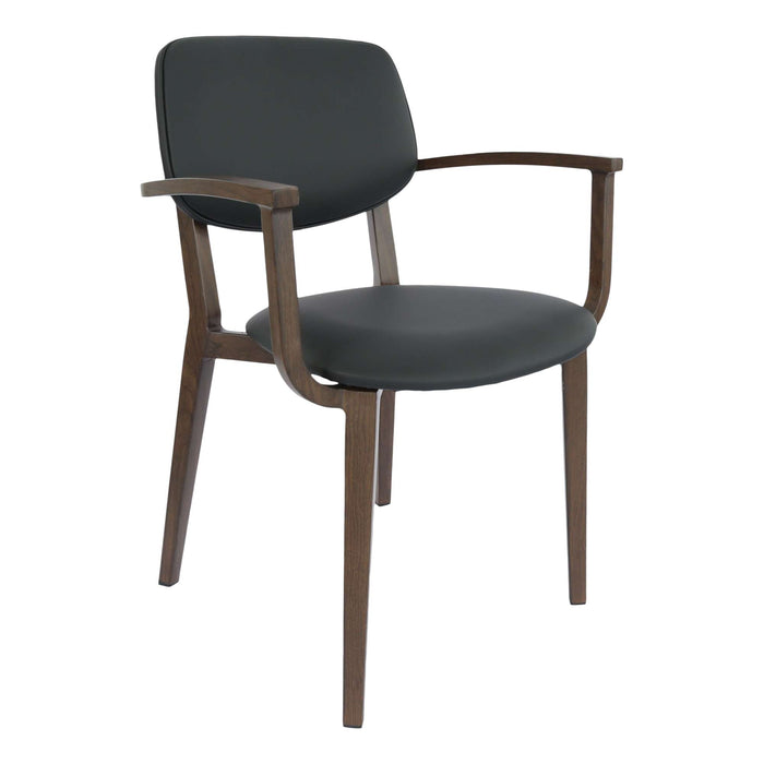 Durafurn Atlanta Armchair - large Backrest - Wenge Frame/Black Vinyl Seat & Backrest