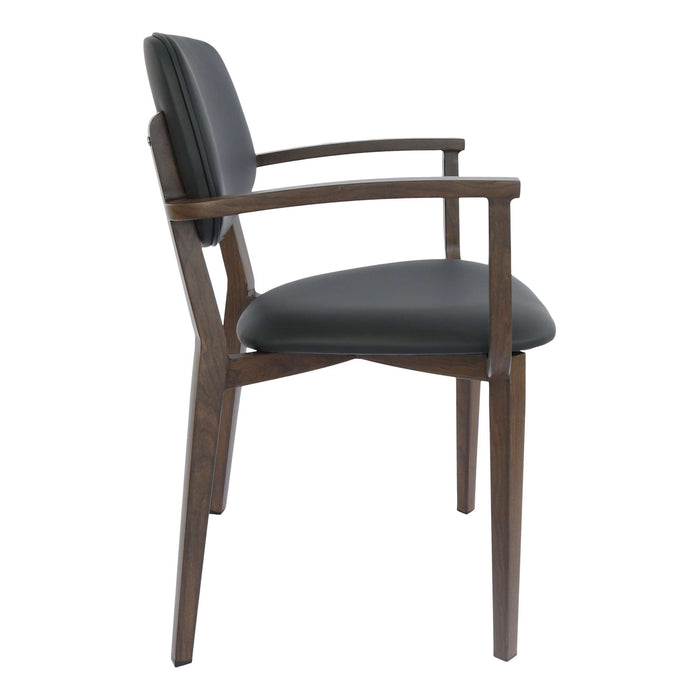 Durafurn Atlanta Armchair - large Backrest - Wenge Frame/Black Vinyl Seat & Backrest