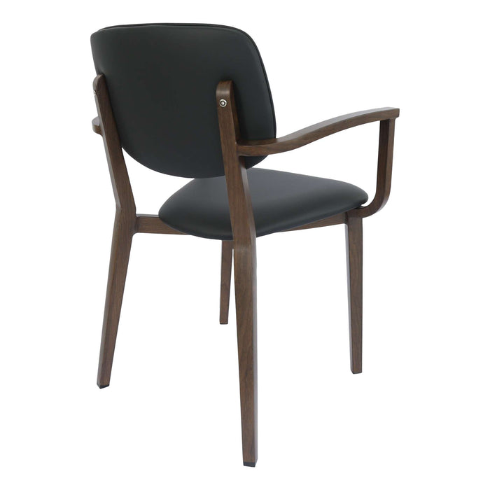 Durafurn Atlanta Armchair - large Backrest - Wenge Frame/Black Vinyl Seat & Backrest