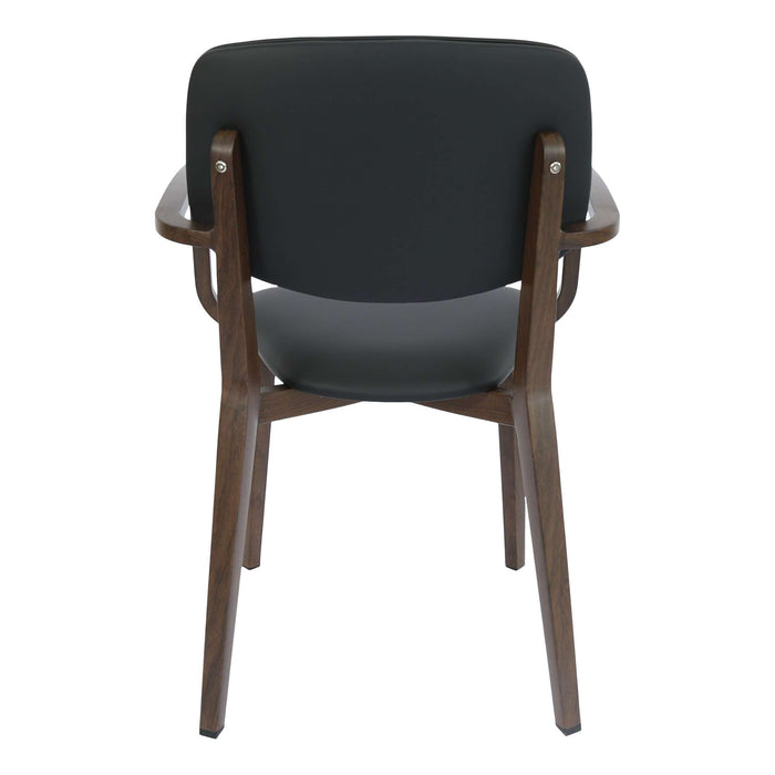 Durafurn Atlanta Armchair - large Backrest - Wenge Frame/Black Vinyl Seat & Backrest