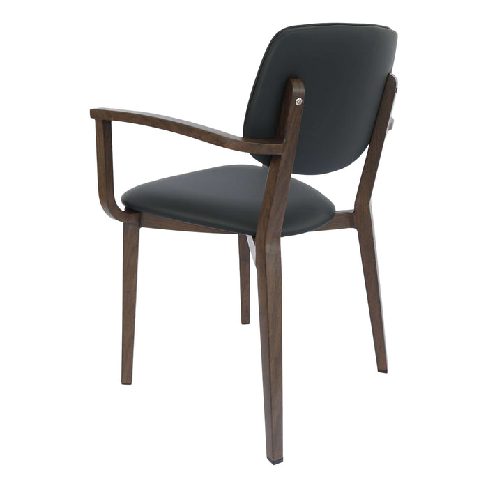 Durafurn Atlanta Armchair - large Backrest - Wenge Frame/Black Vinyl Seat & Backrest