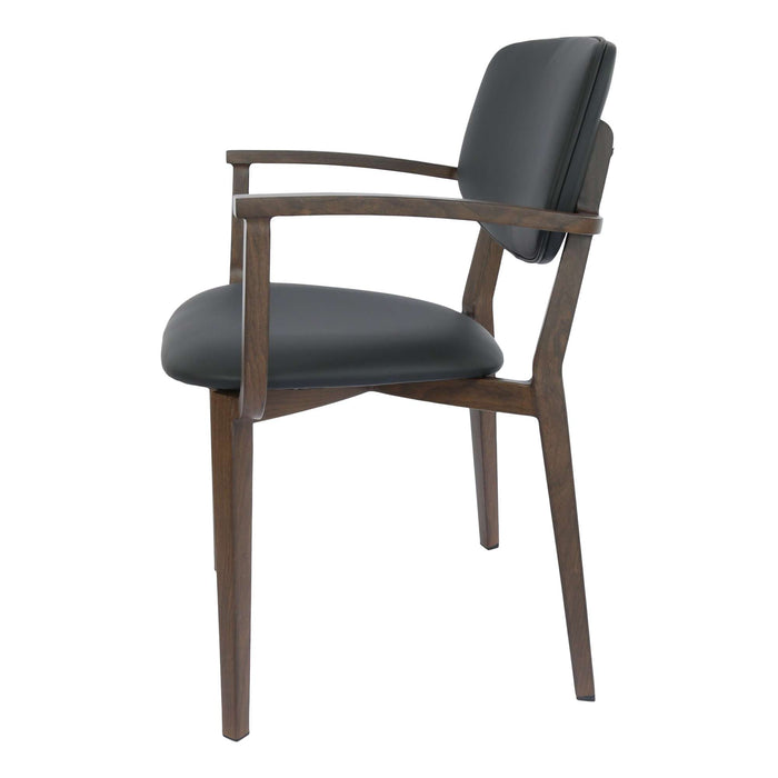 Durafurn Atlanta Armchair - large Backrest - Wenge Frame/Black Vinyl Seat & Backrest
