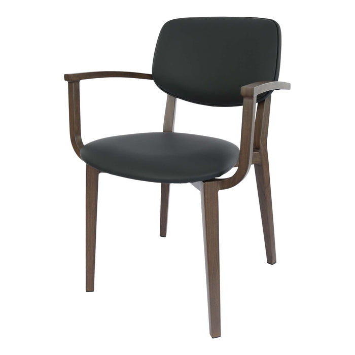 Durafurn Atlanta Armchair - large Backrest - Wenge Frame/Black Vinyl Seat & Backrest