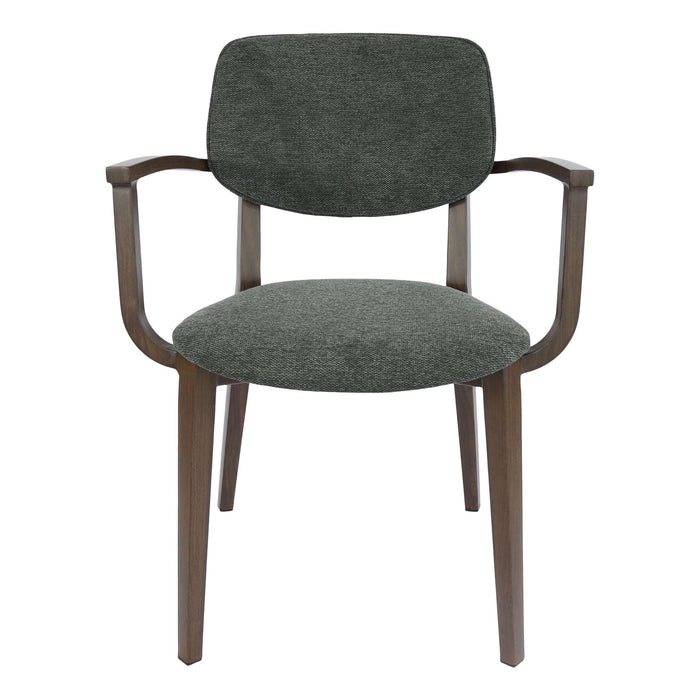 Durafurn Atlanta Armchair - large Backrest - Wenge Frame/Dark Grey Fabric Seat & Backrest