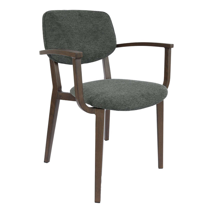 Durafurn Atlanta Armchair - large Backrest - Wenge Frame/Dark Grey Fabric Seat & Backrest