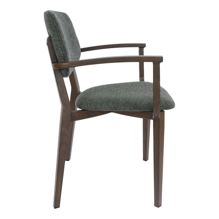 Durafurn Atlanta Armchair - large Backrest - Wenge Frame/Dark Grey Fabric Seat & Backrest