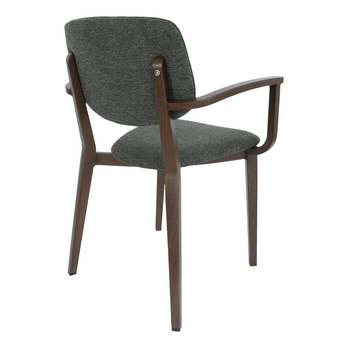 Durafurn Atlanta Armchair - large Backrest - Wenge Frame/Dark Grey Fabric Seat & Backrest